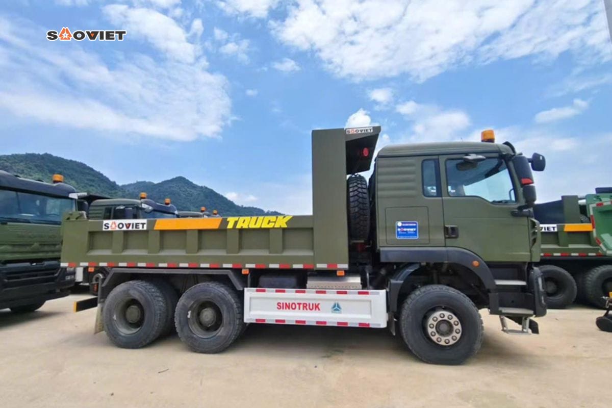 Xe ô tô tải tự đổ 3 chân TX400 thùng vuông 